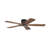 Milan 54inch 6 Solid Wood Blades Dc Motor Indoor Flush Mount Ceiling Fan With Remote, Black and Walnut-727219483-727219486-727219476
