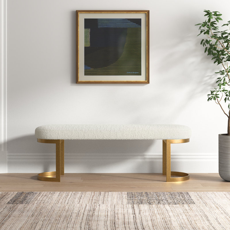 April Upholstered Bench, Gold