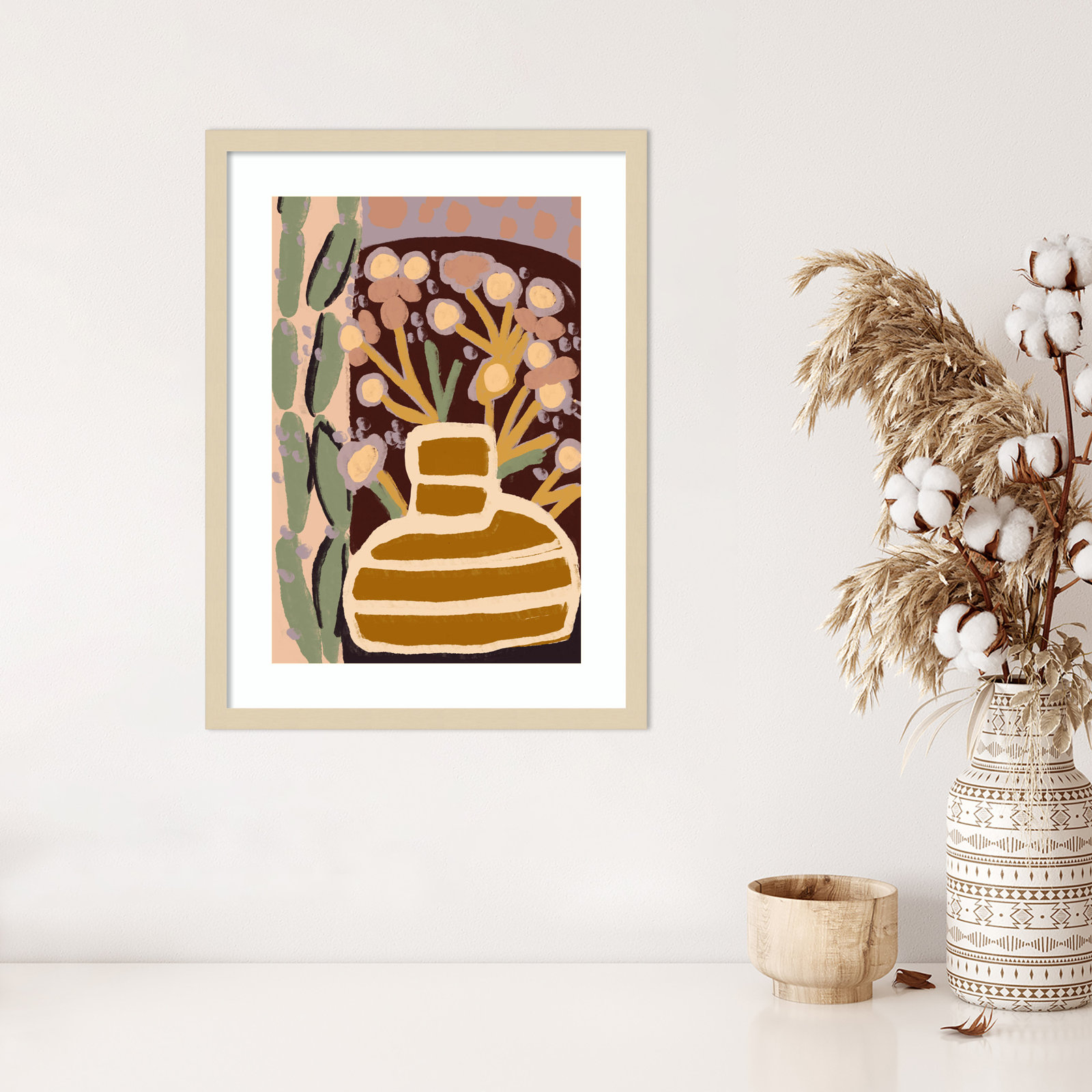 Galya "Pastel Impression" Print by Treechild, Brown Framed, 25" H x 19" W