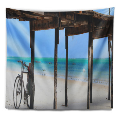 Tapisserie de paysage marin de plage de sable blanc sur l'île de Zanzibar