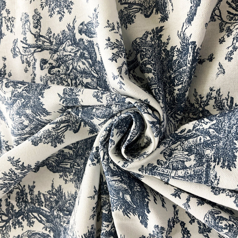 Paire de rideaux en lin bleu marine Jamestown, L 50 po x L 50 po