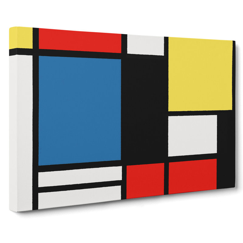 Composition Vol.3 by Piet Mondrian - Wrapped Canvas Painting, 35cm H x 50cm W x 3cm D