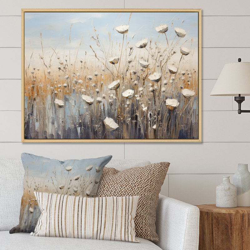 Minimalisme Wildflower Wonderland II sur toile, Cadre naturel flottant, H 30 po x l 40 po x P 1,5 po