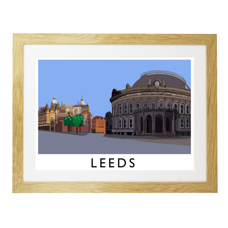 Leeds by Richard O'Neil - Print, 44 cm H x 54 cm W x 2.2 cm D, Oak Wood Frame