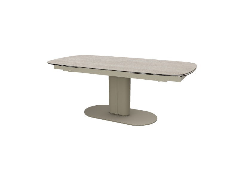 Cameo Extendable Tables, Canaletto Walnut/Matt Bronze/Matt Black, White Travertino, 29.75"H x 78.75"L x 39.38"W