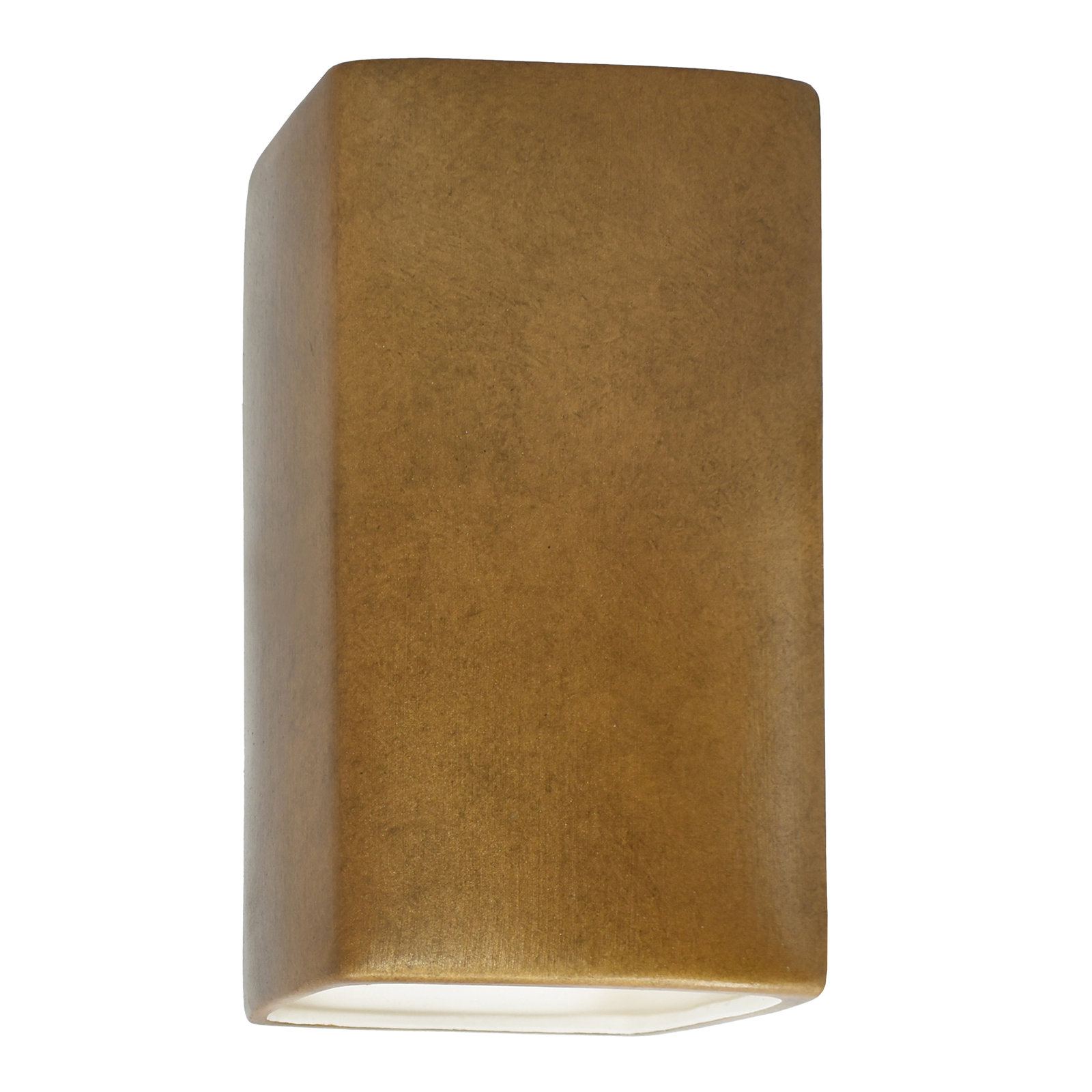 Nomad Outdoor Ceramic LED Wall Light, Antique Gold, Integrated LED, 13.5" H x 7.25" W x 4" D