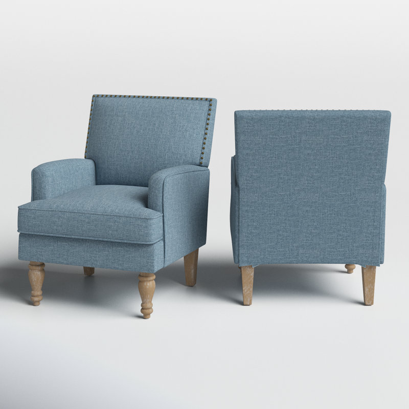 Broughton 26" Wide Polyester Armchair, Blue Polyester Blend