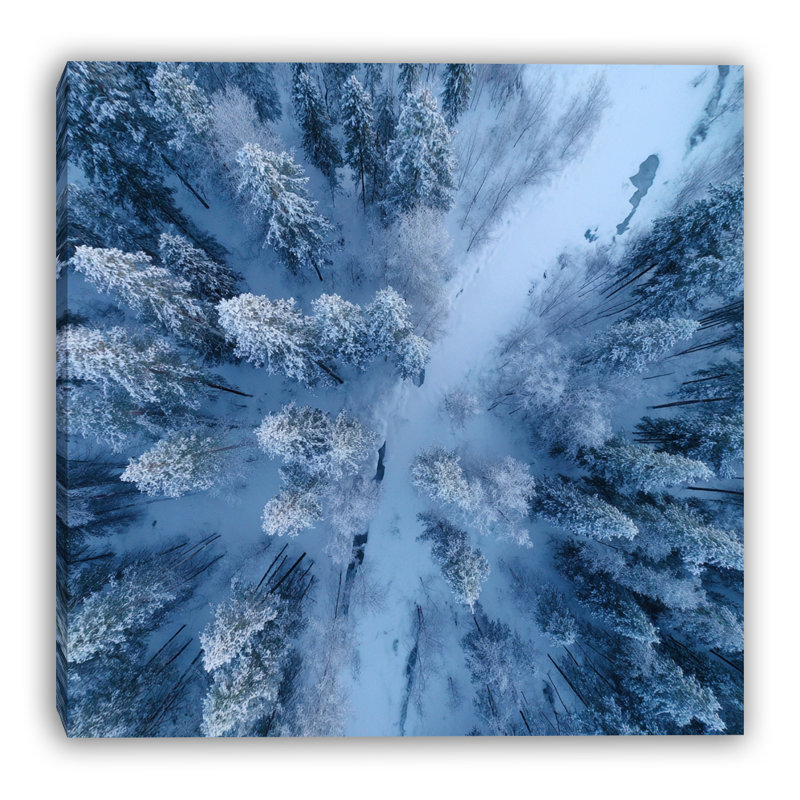 «Snowy Creek Crossing», art mural sur toile tendue, H 40 po x l 40 po