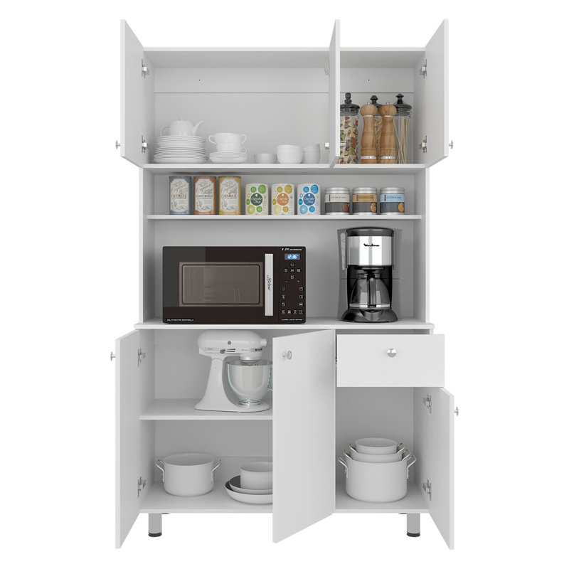 White 6-door Kitchen Storage Cabinet