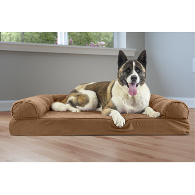 Quilted Orthopedic Bolster Sofa Pet Bed