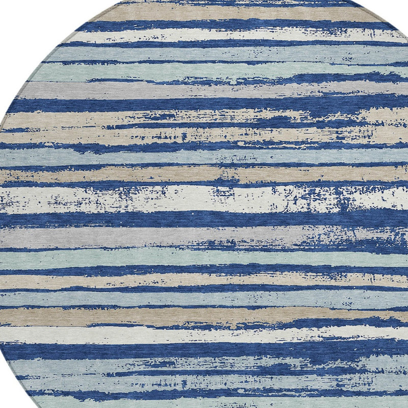 Tapis intérieur lavable rayé 8 pi