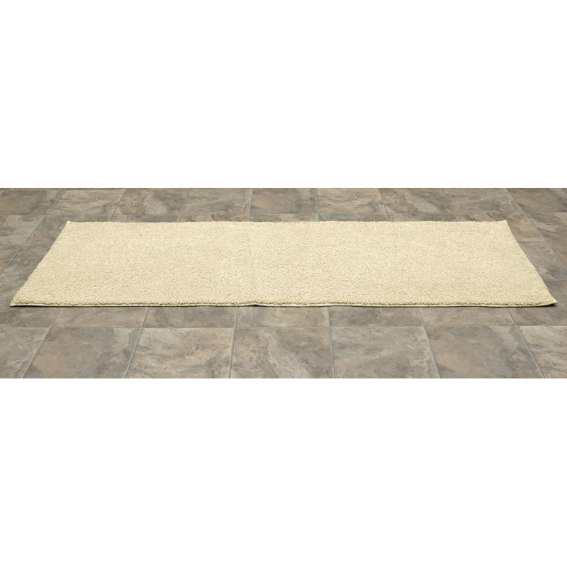 Roanoke Cotton Bath Rug with Non-Slip Backing, Runner 22" x 60", Natural