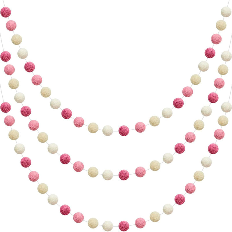 Guirlande de 78 po, Rose / Beige / Blanc