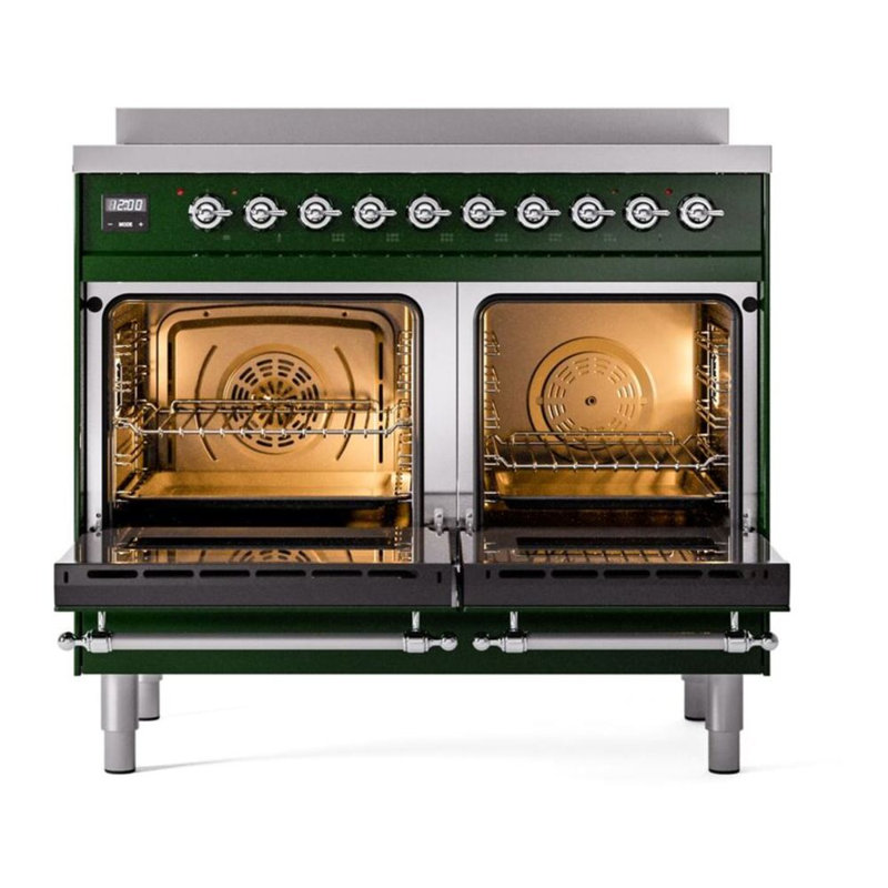 ILVE Nostalgie II 40 in Induction Range, Emerald Green/Chrome