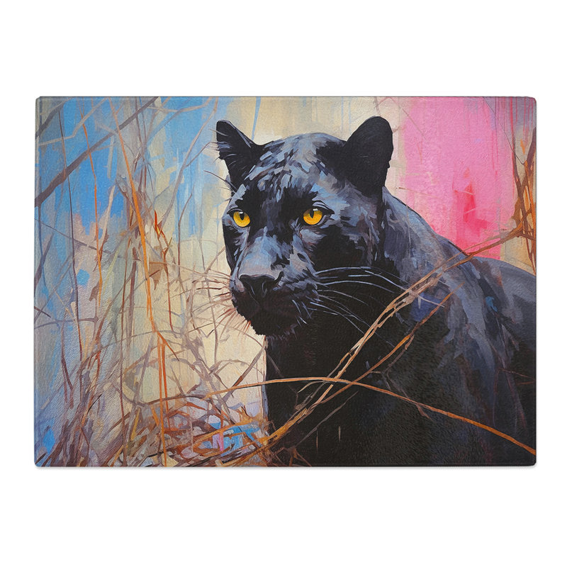 Panther Gestural  Glass Chopping Board
