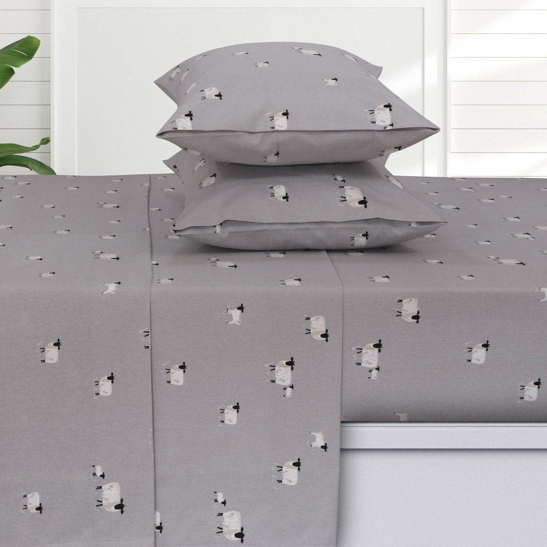 100% Cotton Turkish Flannel Extra Deep Pocket Sheet Set Azores Home 