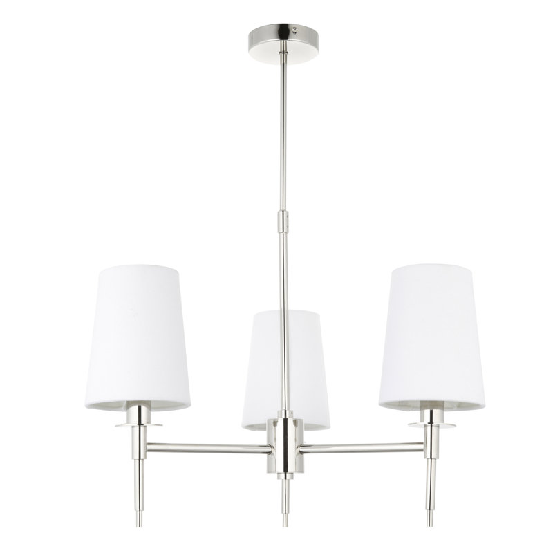 Devi 3 - Light Shaded Chandelier, Bright Nickel