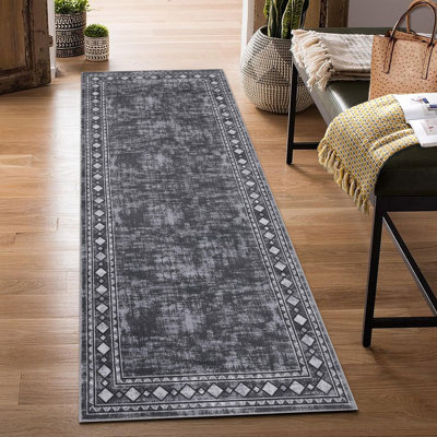 2x6 Rugs for Living Room Washable Rug for Bedroom Scalloped Area Rugs Stain Resistant Modern Soft Folding Throw Carpet Low Pile Floor Cover for Nursery Playroom