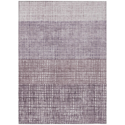 Machine Washable Indoor/Outdoor Xhevrie Purple Rug