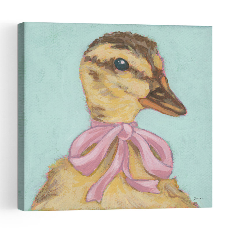 Sweet Duckling I Contemporary Bird Duck Wildlife Wall Art Print 1 Piece Wrapped Canvas Wall Art, 60.96cm H x 60.96cm W