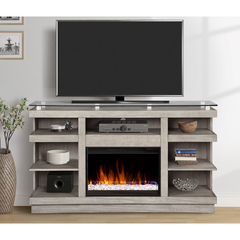 Meuble télé 65 po pour téléviseur de 75 po ou moins, fini grès