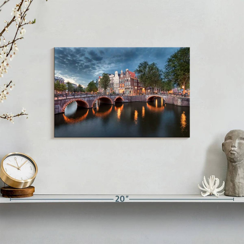 Amsterdam Bridge Canals, 8" H x 12" W