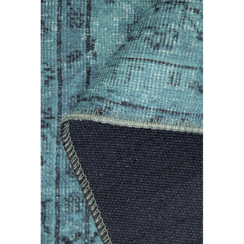 Tapis décoratif turquoise et bleu sarcelle, Rectangle 9 pi 11 po x 13 pi 2 po