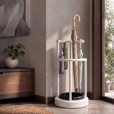 Porte-parapluies d'entrée en métal, porte-parapluies 7 à 10 avec ramasse-gouttes amovible, porte-parapluies de 22,44 po x 11,81 po x 11,61 po pour la maison