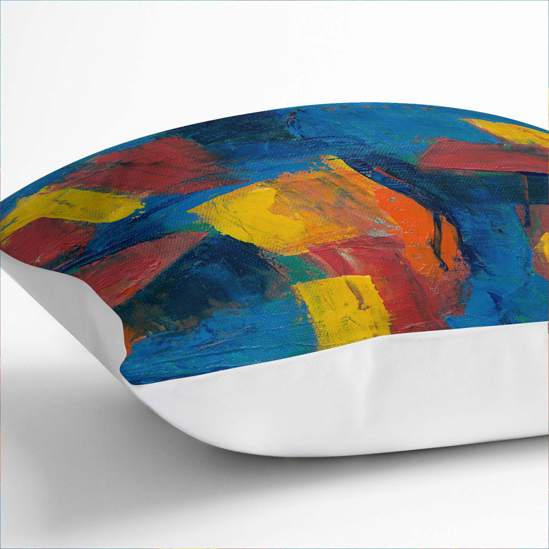 Abstract Square Cushion, White, 40 x 40 cm