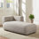 Chaise longue / grande chaise longue avec structure en bois massif, assise profonde et tissu doux, chaise d'appoint de salon pour la détente et la lecture, canapés Boucle