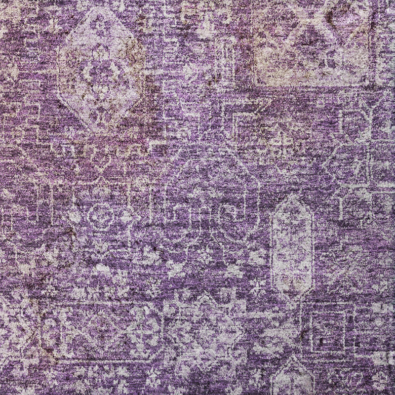 Tapis à poil long de qualité supérieure lavable à la machine ADS637, Purple, 9' x 12'