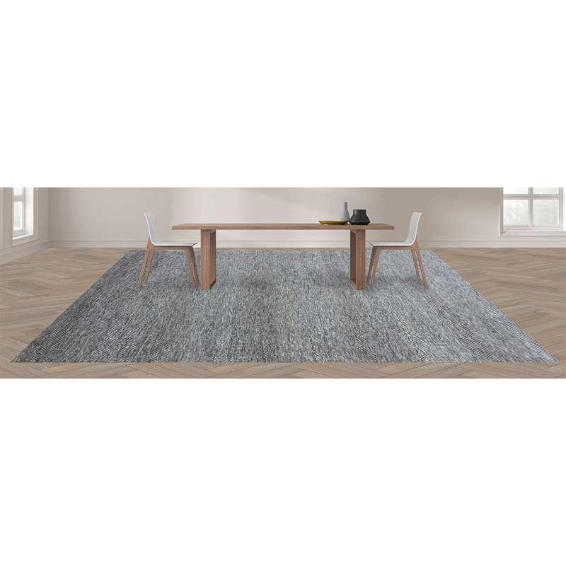Tapis gris clair / brun de haute qualité noué à la main, Rectangle 8 pi x 10 pi
