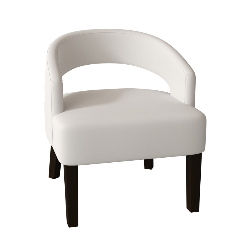 Fauteuil demi-tonneau Carly, Blanc Cape, Naturel