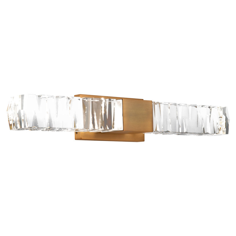 Aged Brass Juliet 2-Light LED Vanity Sconce with Crystal Accents