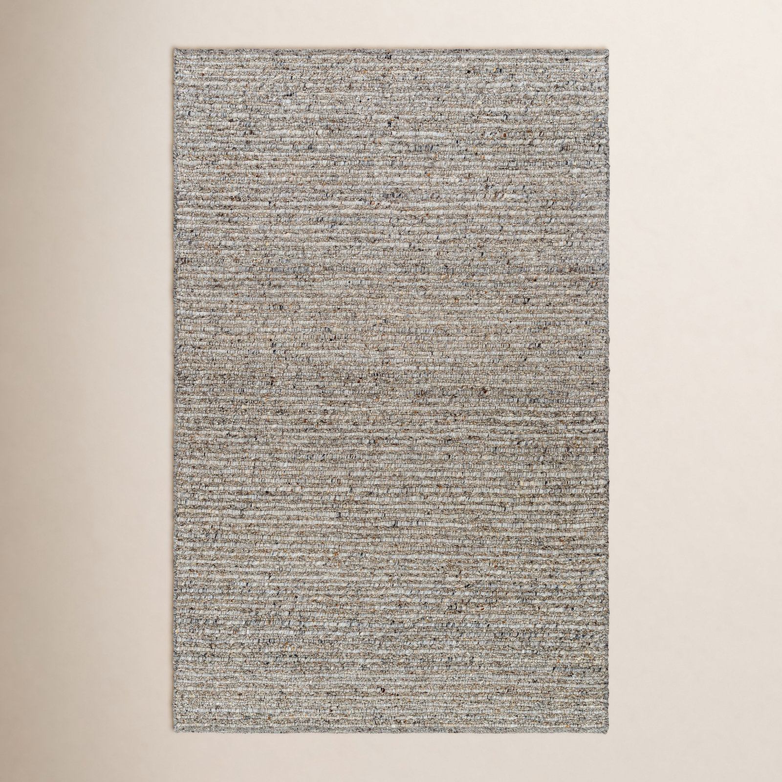Joly Hand-Woven Gray Striped Rug, Taupe, Rectangle 9' x 12'