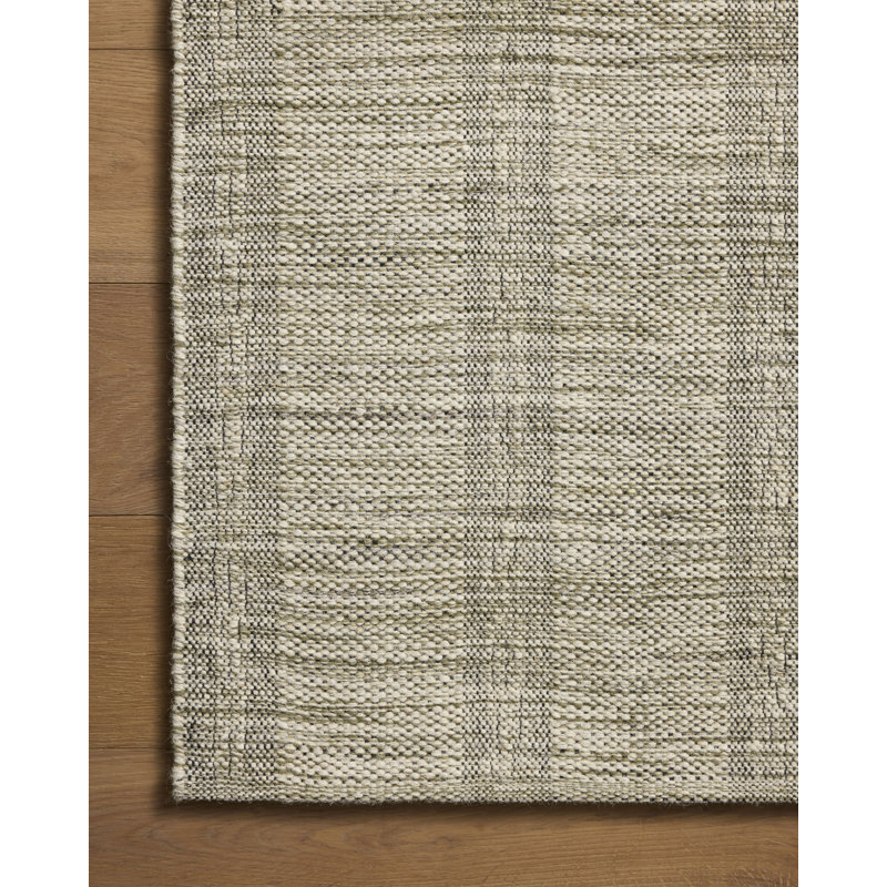 Eugene Plaid Indoor Rug, Herbe / ivoire, 5'-0" x 7'-6"