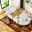 Ensembles de table de salle à manger spacieux 9 pièces avec plateau en faux marbre pour les réceptions en famille
