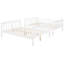 Lit superposé double au-dessus en blanc, conception en bois massif, pour l'accessibilité, garde-corps supérieur, tête de lit inférieure, lit blanc à configuration d'espace efficace, mélange de contreplaqué et de pin, longueur, soirée idéale