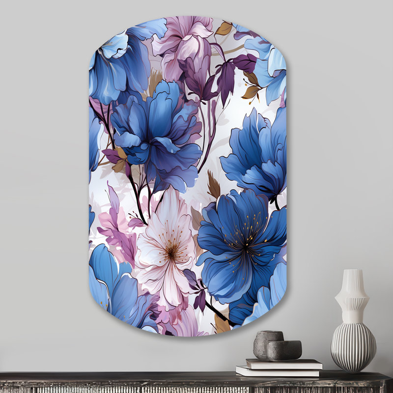 Lillie - Art mural asymétrique en métal à forme cylindrique florale, H 31 po x l 19 po