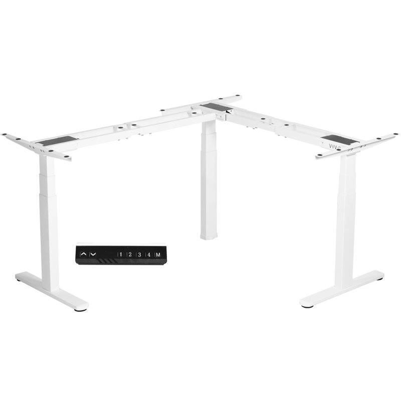 ErgoCraft Programmable White L-Shaped Electric Standing Desk Frame