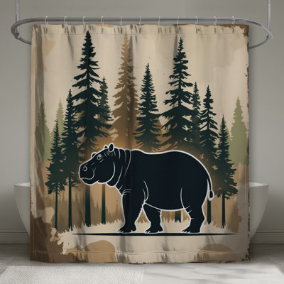 Rideaux de douche Hippo In Pine Forest