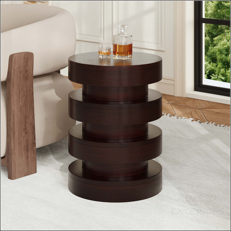Table d'appoint moderne à 3 niveaux MGO, Noir