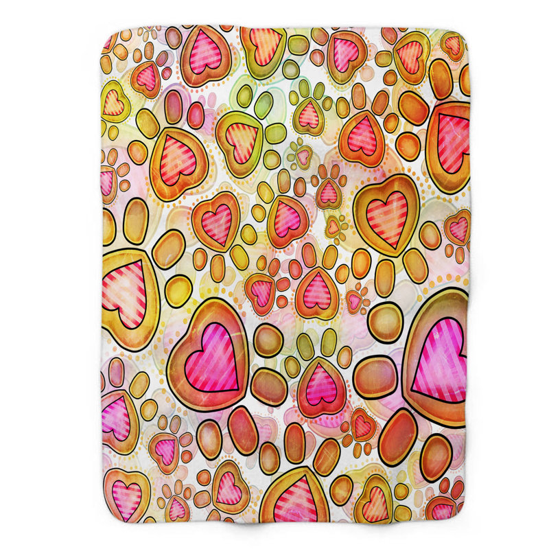 Motif Groovy - 1 pièce Sherpa Premium, Lit simple, Imprimé animal rose / vert / jaune