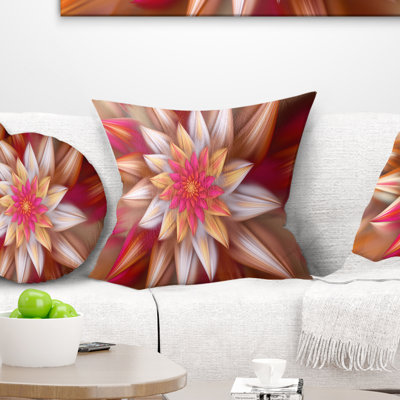Énorme fleur rouge fractale - coussin à imprimé floral