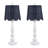 White Resin Buffet Lamp with Rattan Shade