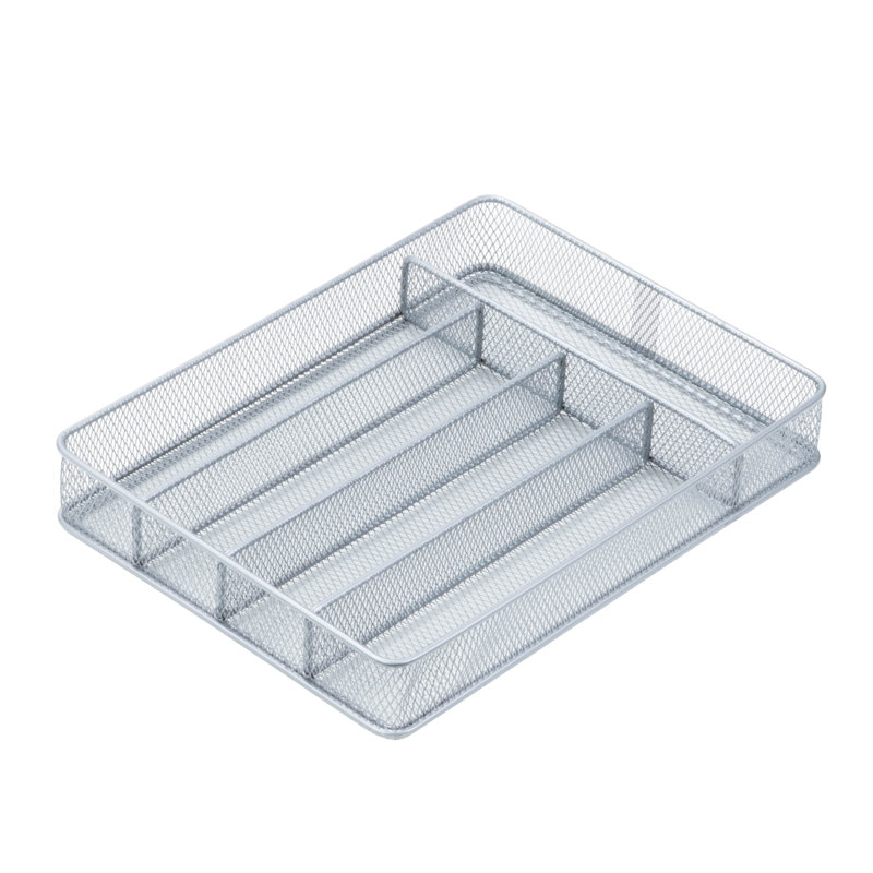 Honey-Can-Do Silver Steel Mesh 5-Compartment Drawer Organizer