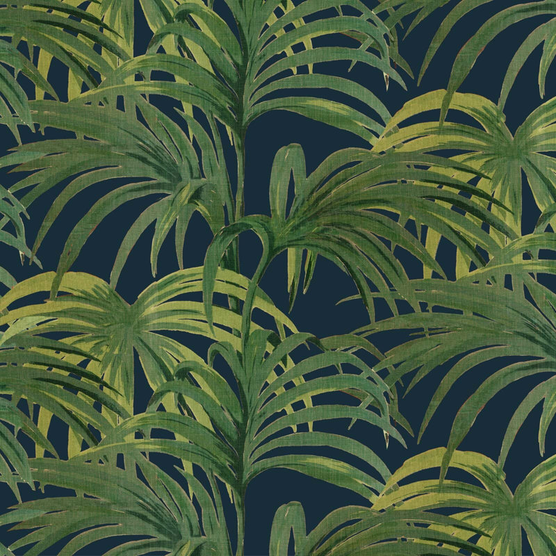 Palmeral Wallpaper, Midnight/Green