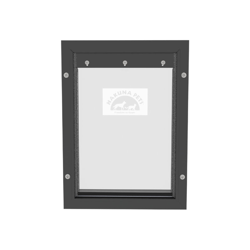 Metal Pet Door, 12.6" H x 8.86" W x 2.76" D, Black