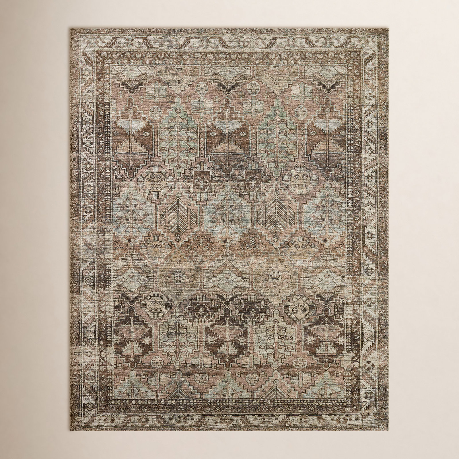 Amber Lewis x Loloi Billie Oriental Clay/Sage Area Rug, Rectangle 8'6" x 11'6"