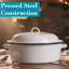 Argon Tableware White Round Enamel Roaster